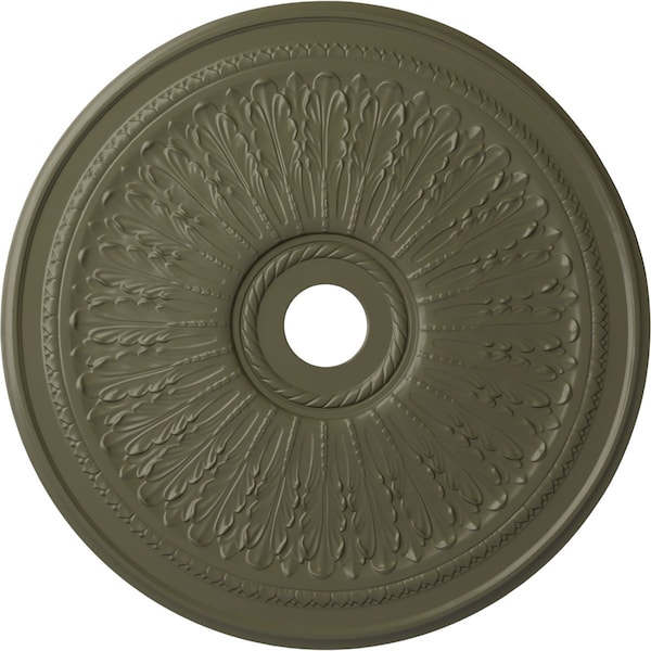 Ekena Millwork Oakleaf Ceiling Medallion (Fits Canopies up to 6 1/4"), 29 1/8"OD x 3 5/8"ID x 1"P, Painted Turtle CM29OAPTF - main